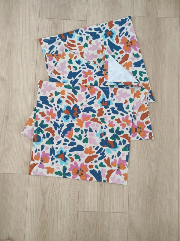 serviette bachette coton fleurs maman chef de clan